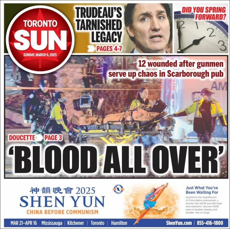 Portada de The Toronto Sun (Canadá)