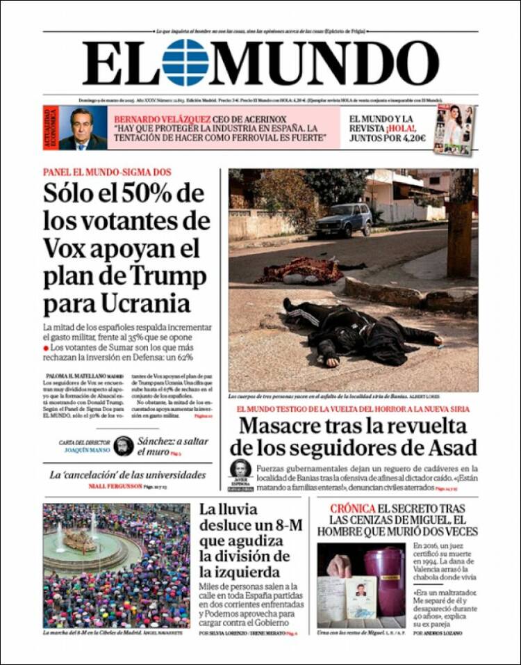 Portada de El Mundo (España)