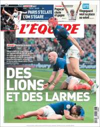 Portada de L'Equipe (Francia)