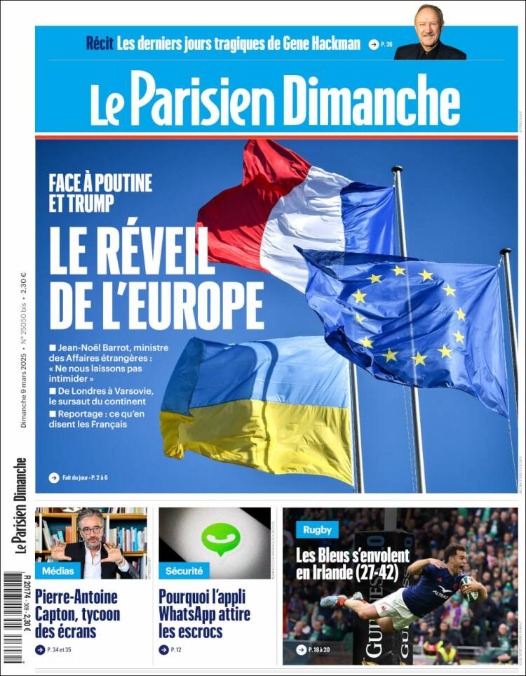 Portada de Le Parisien (Francia)