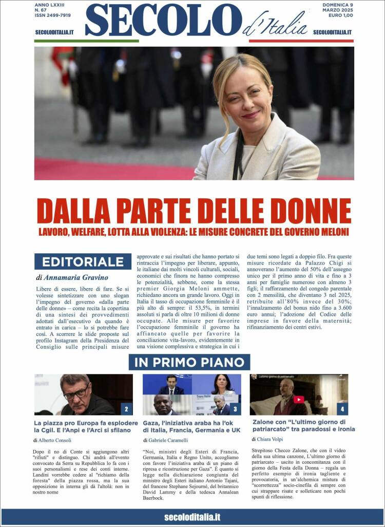 Portada de Secolo d'Italia (Italia)