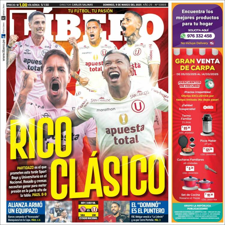 Portada de Líbero (Perú)