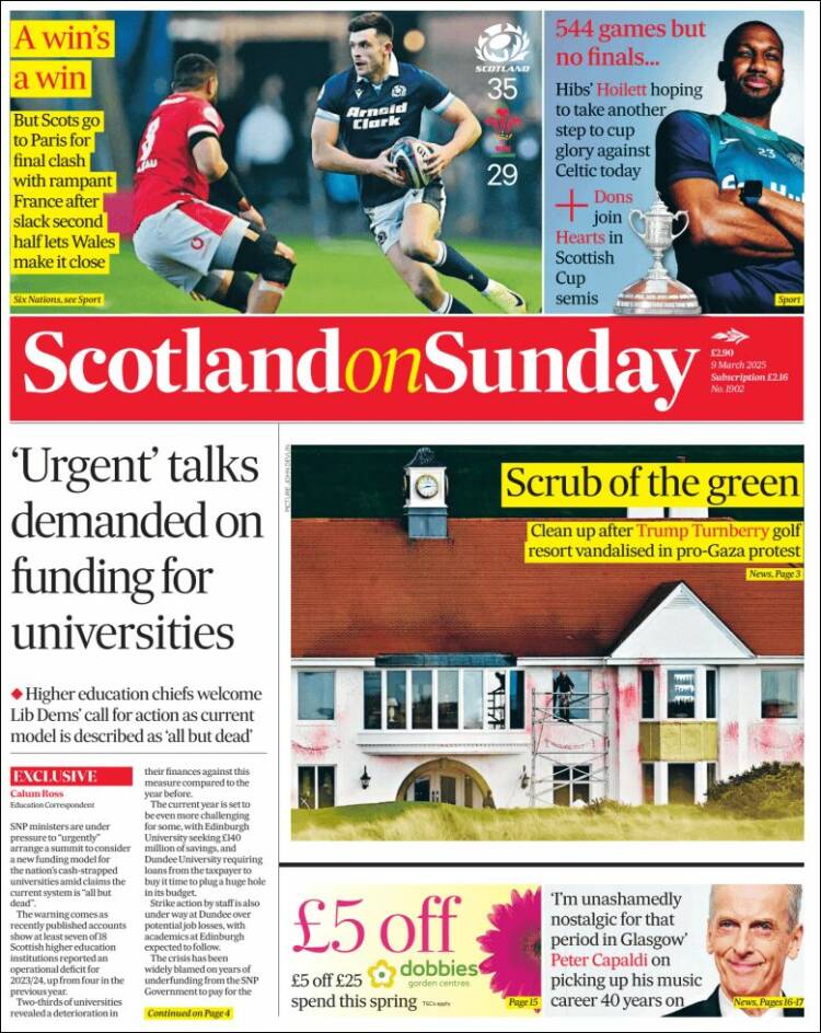 Portada de The Scotsman (Reino Unido)
