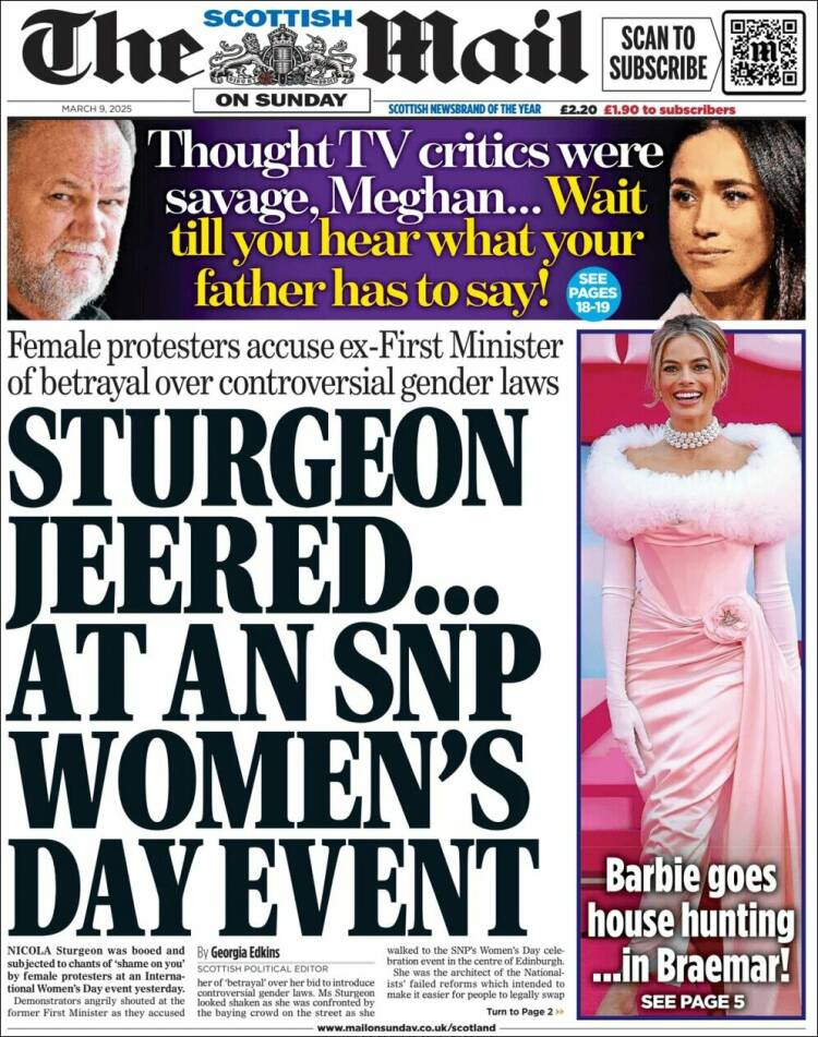 Portada de Scottish Daily Mail (Reino Unido)