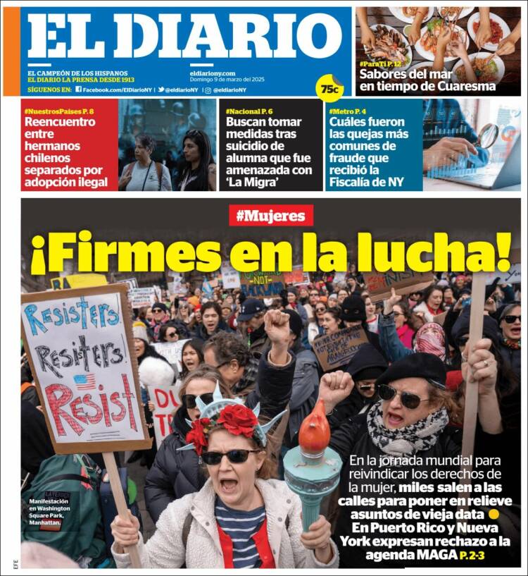 Portada de El Diario NY (USA)