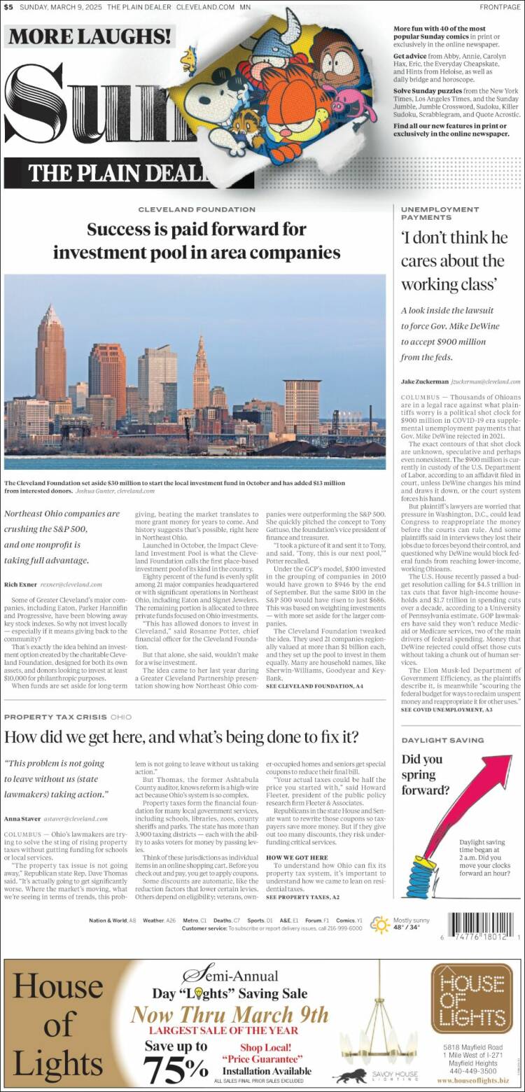 Portada de The Plain Dealer (USA)