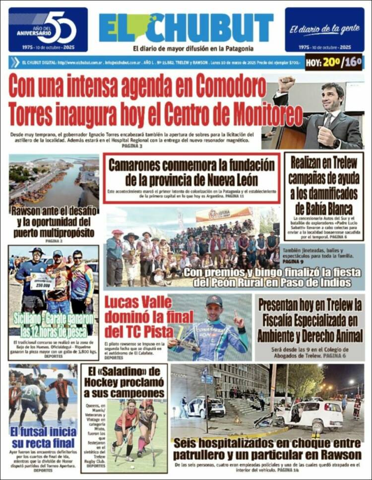 Portada de El Chubut (Argentina)