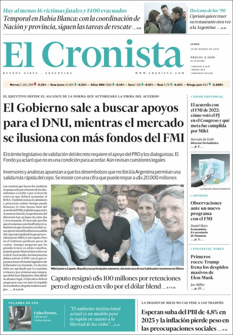 Portada de El Cronista Comercial (Argentina)