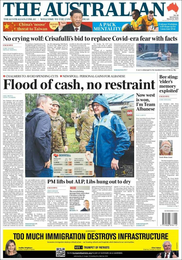 Portada de The Australian (Australia)