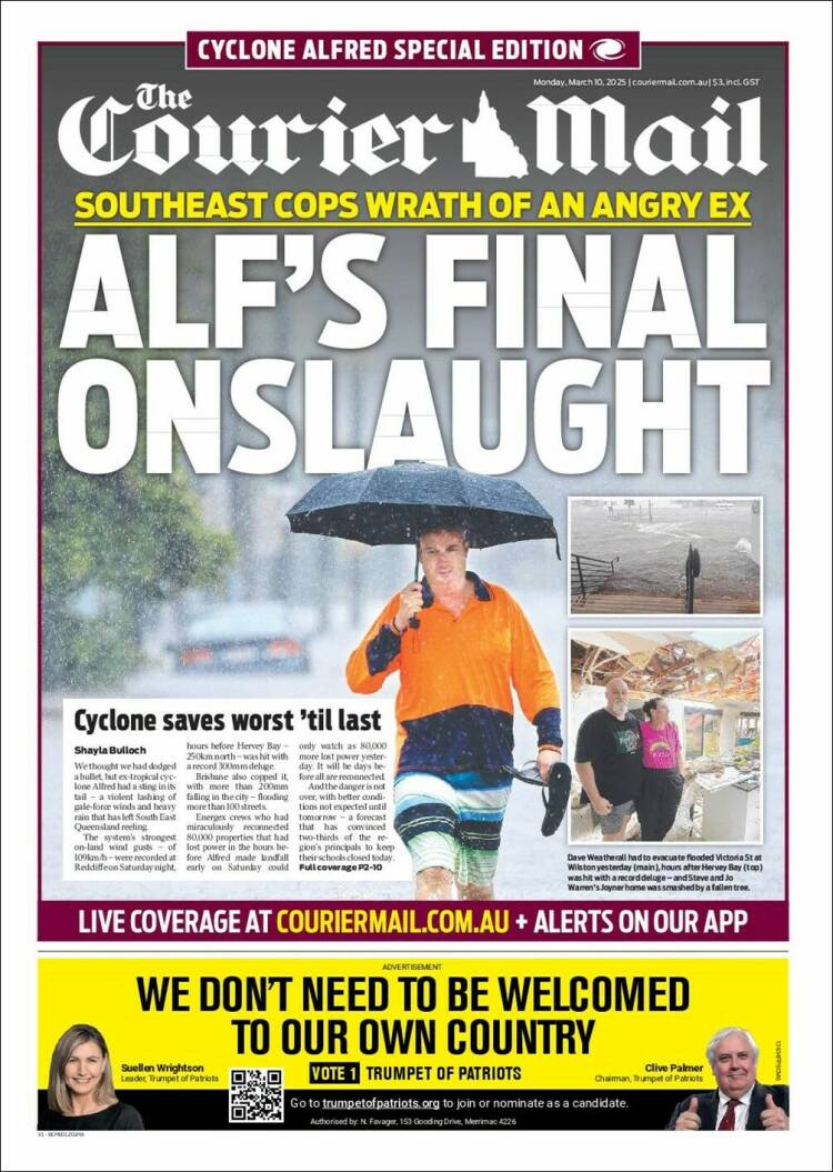 Portada de The Courier-Mail (Australia)