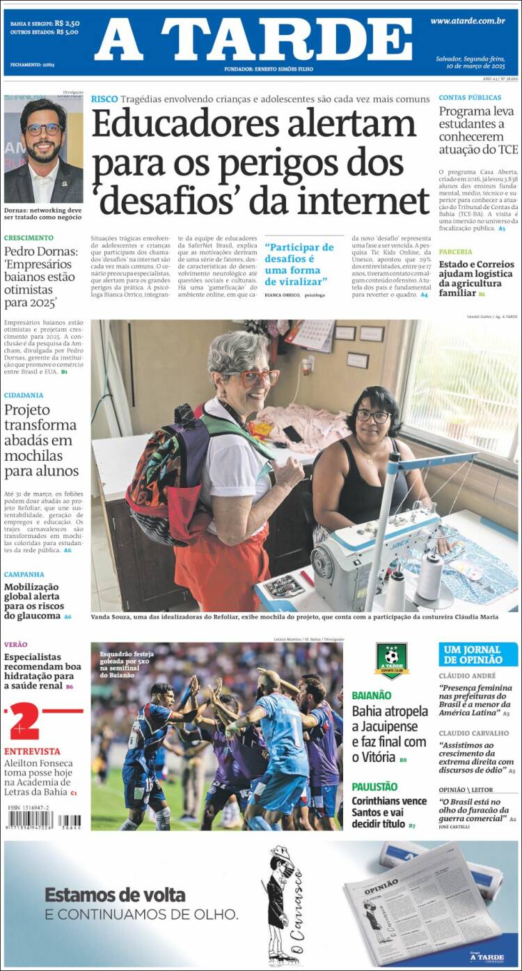 Portada de Diário A Tarde (Brasil)