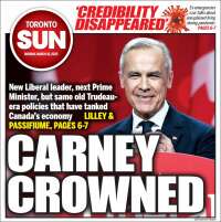 Portada de The Toronto Sun (Canadá)