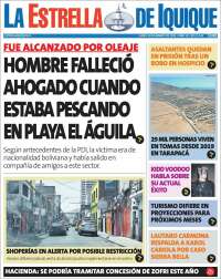 Portada de La Estrella de Iquique (Chile)