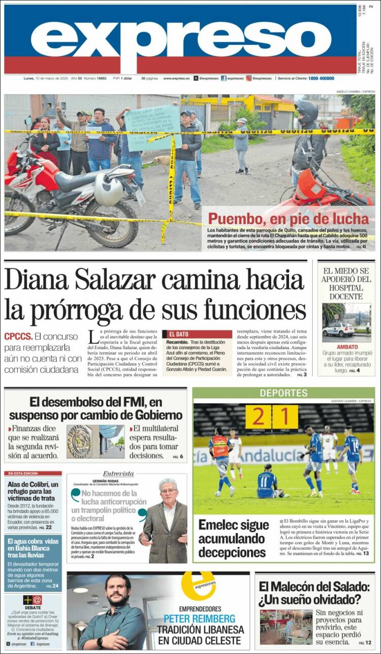 Portada de Expreso (Ecuador)