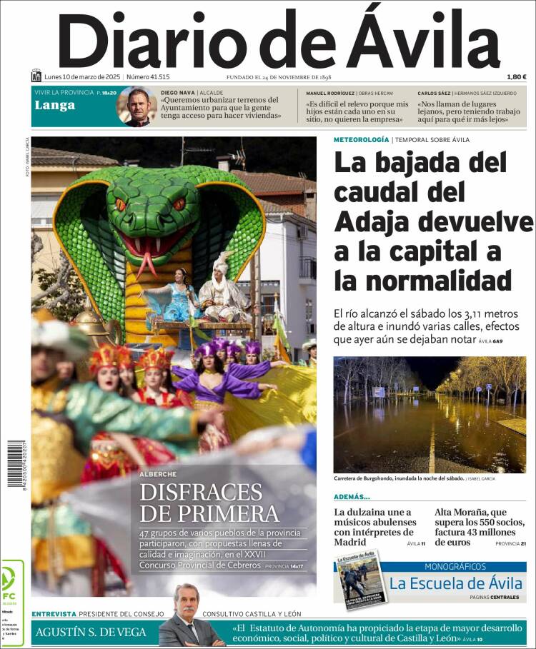 Portada de Diario de Ávila (España)