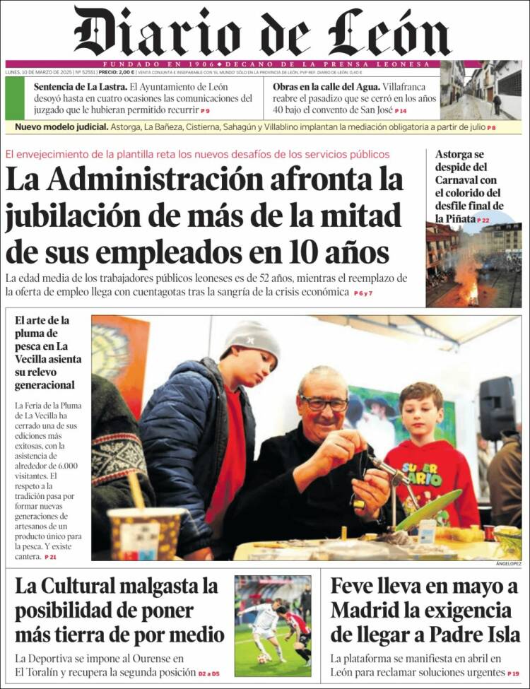 Portada de Diario de León (España)