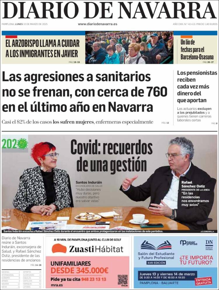 Portada de Diario de Navarra (España)