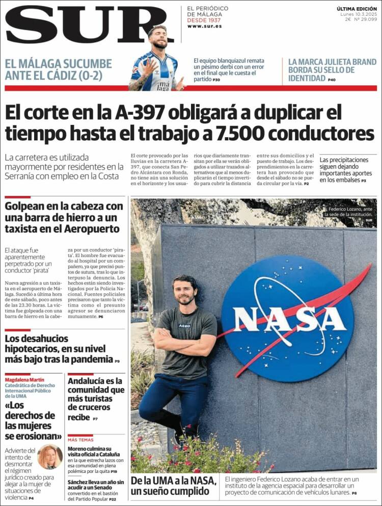 Portada de Diario el Sur (España)