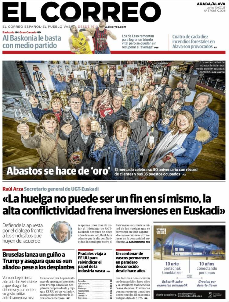 Portada de El Correo - Álava (España)