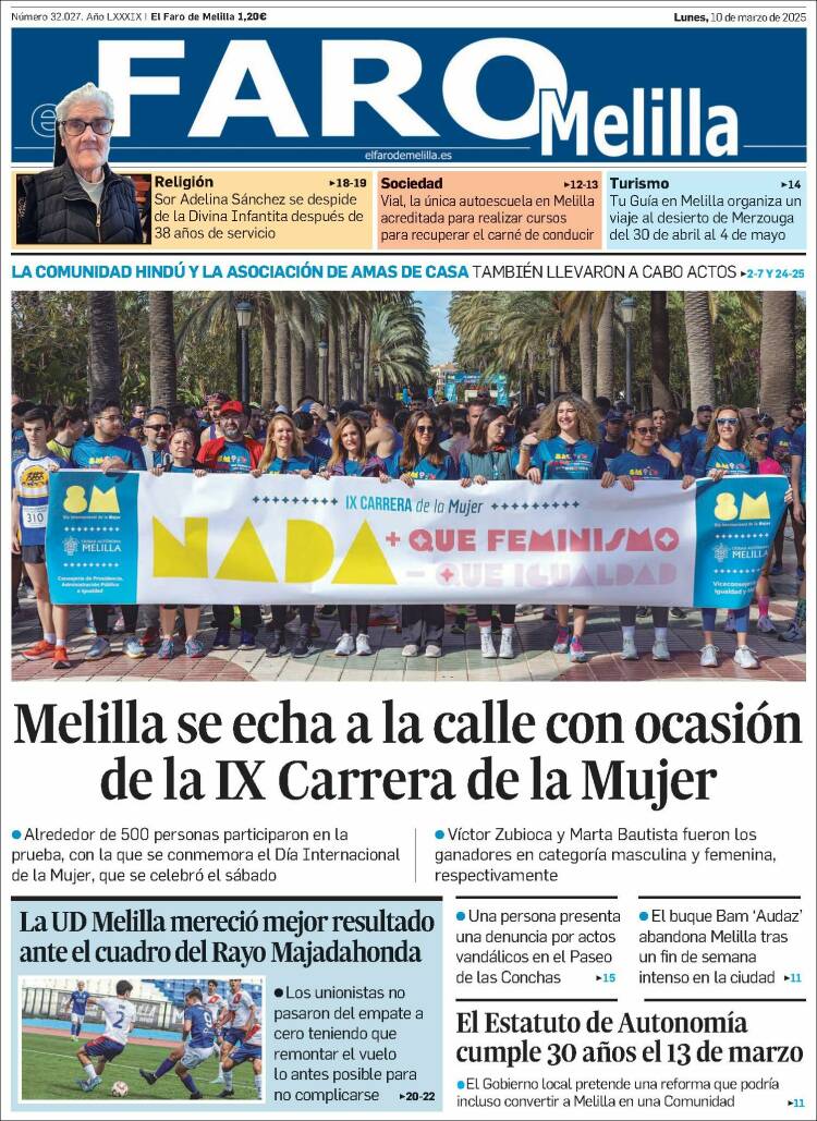 Portada de El Faro de Melilla (España)