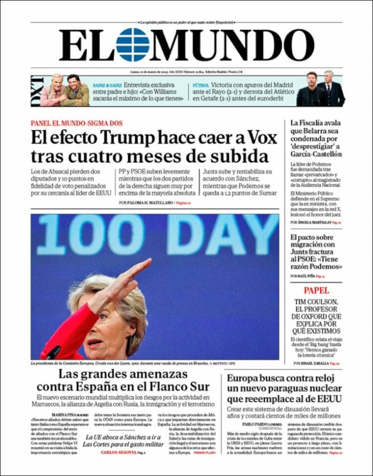 Portada de El Mundo (España)