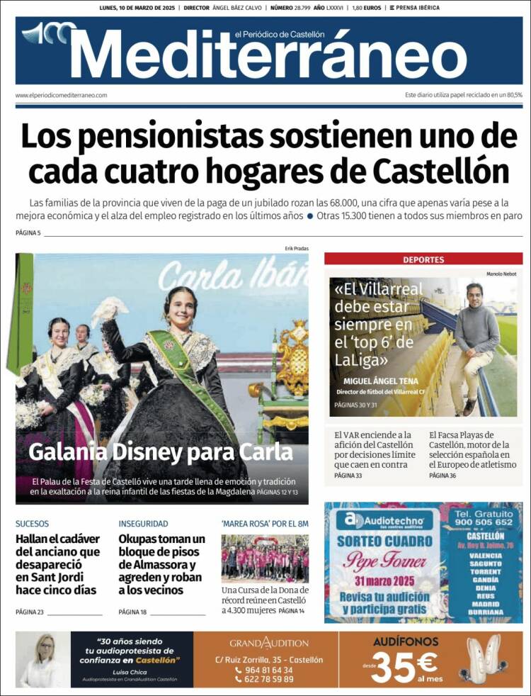 Portada de El Periódico Mediterraneo (España)