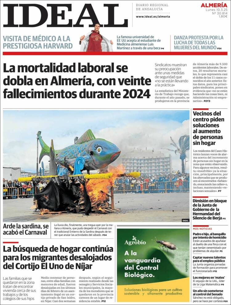 Portada de Ideal Almeria (España)