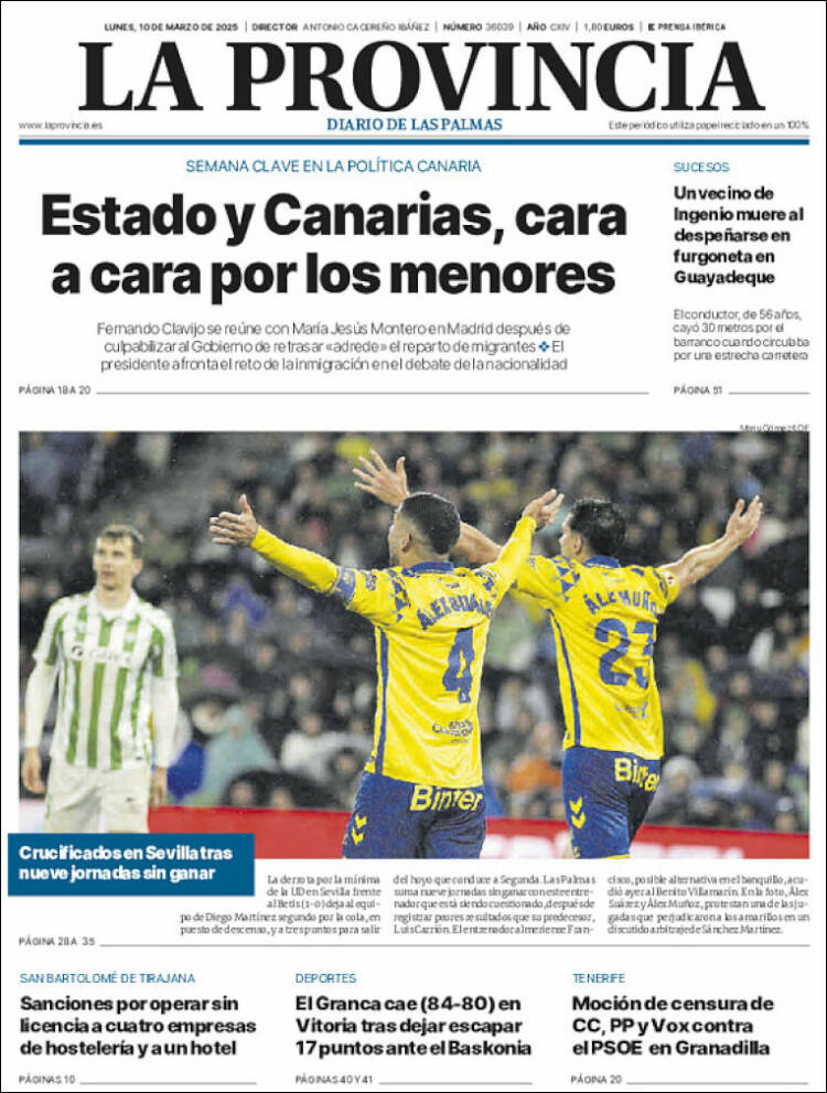 Portada de La Provincia (España)