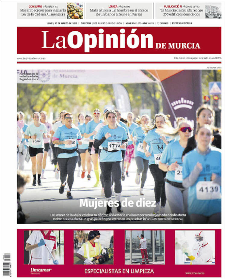 Portada de La Opinión de Murcia (España)