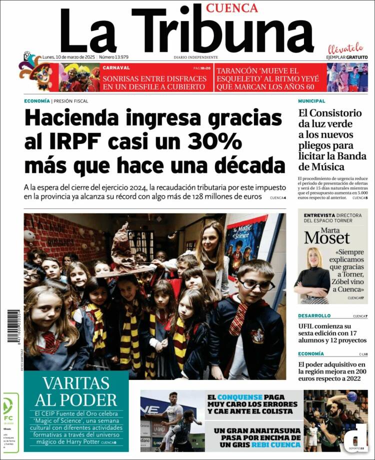 Portada de La Tribuna de Cuenca (España)