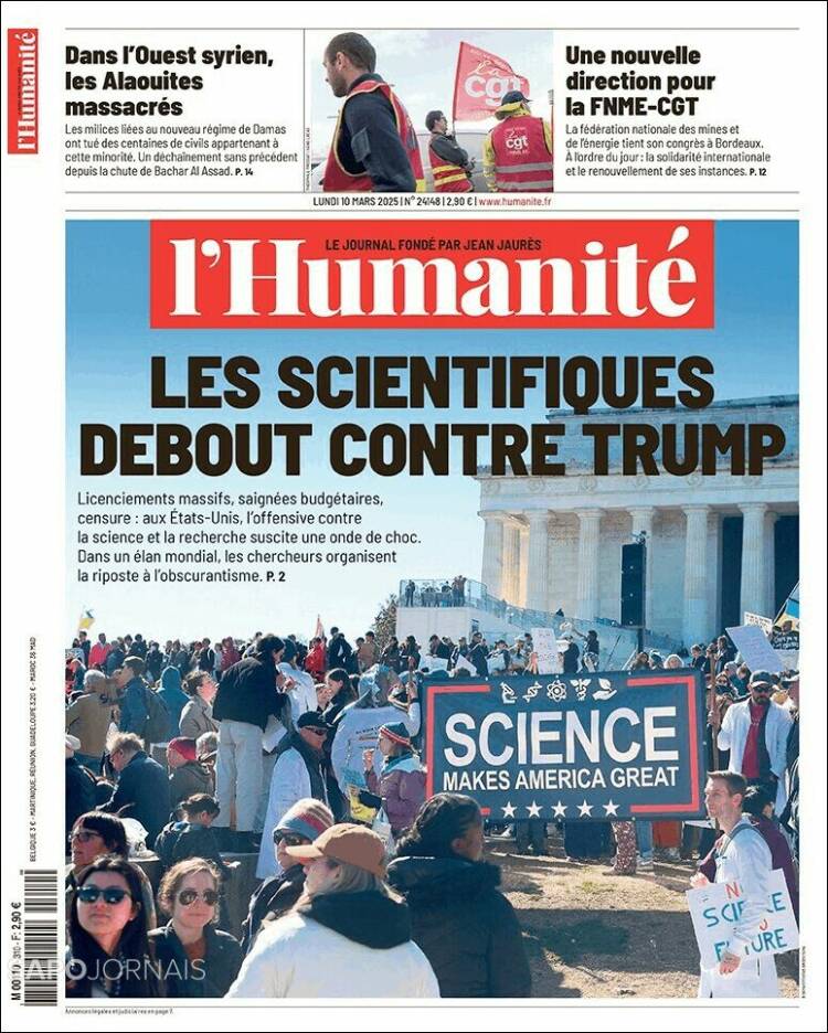 Portada de l'Humanite (Francia)
