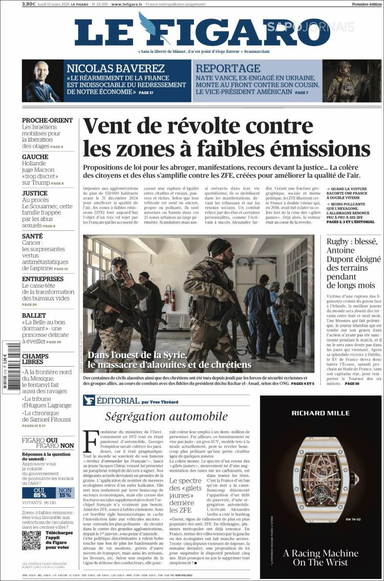 Portada de Le Figaro (France)