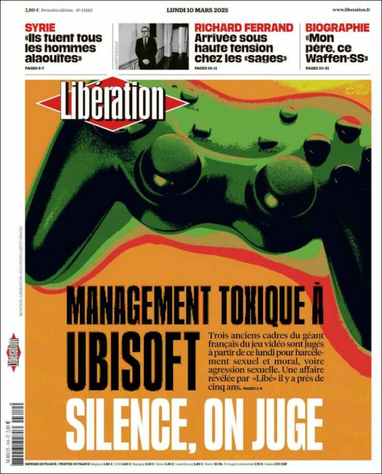 Portada de Libération (Francia)