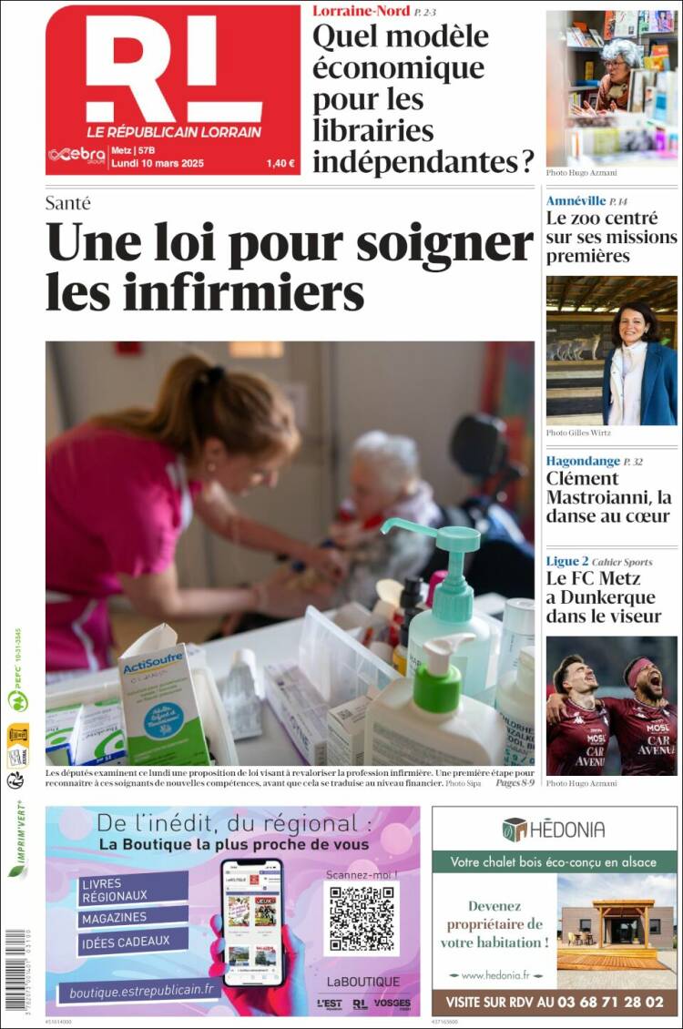 Portada de Le Republicain Lorrain (Francia)