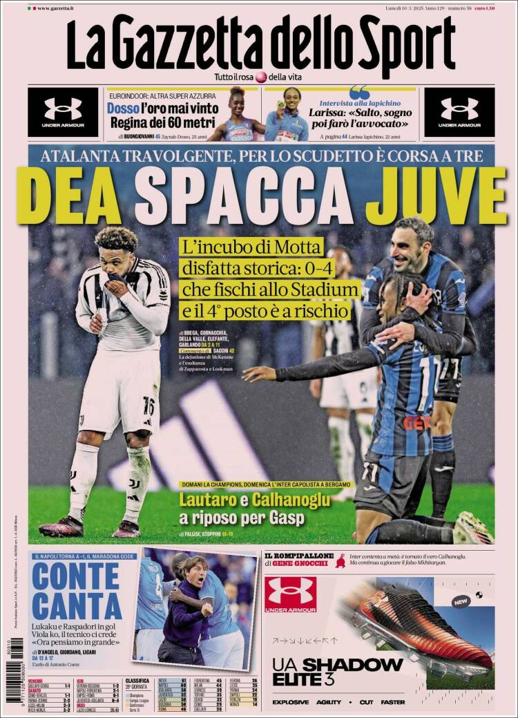 Portada de La Gazzetta dello Sport (Italia)