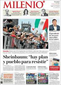 Portada de Milenio de Monterrey (Mexico)