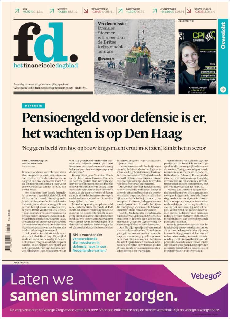 Portada de Het Financieele Dagblad (Pa&iacute;ses Bajos)