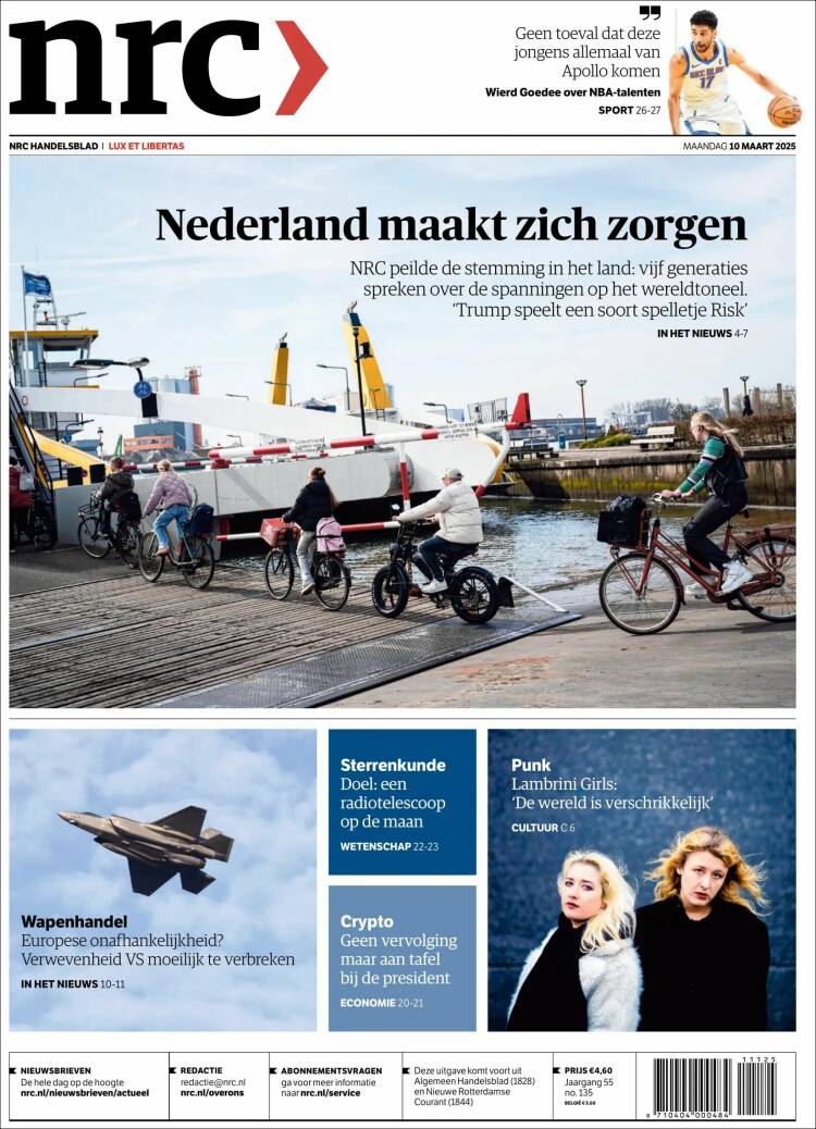 Portada de NRC Handelsblad (Países Bajos)