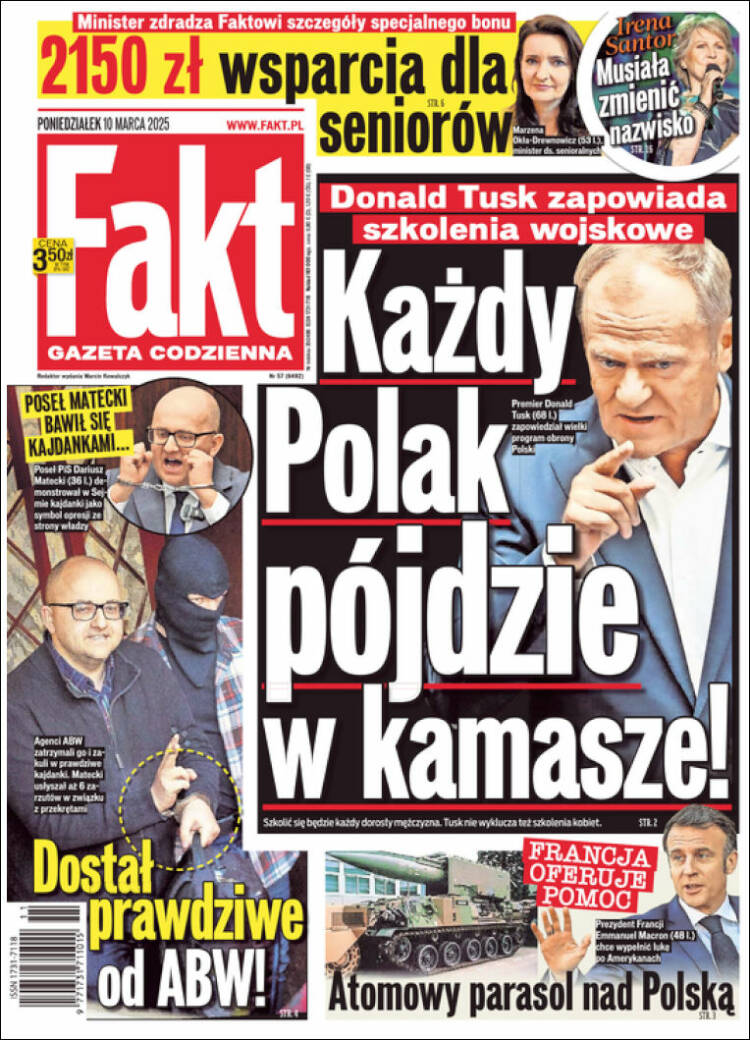 Portada de Fakt (Polonia)