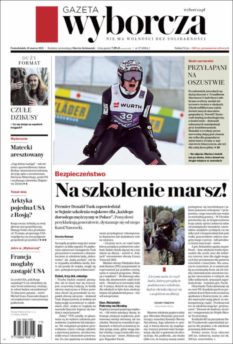 Portada de Gazeta Wyborcza (Polonia)