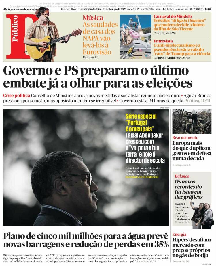 Portada de Público (Portugal)