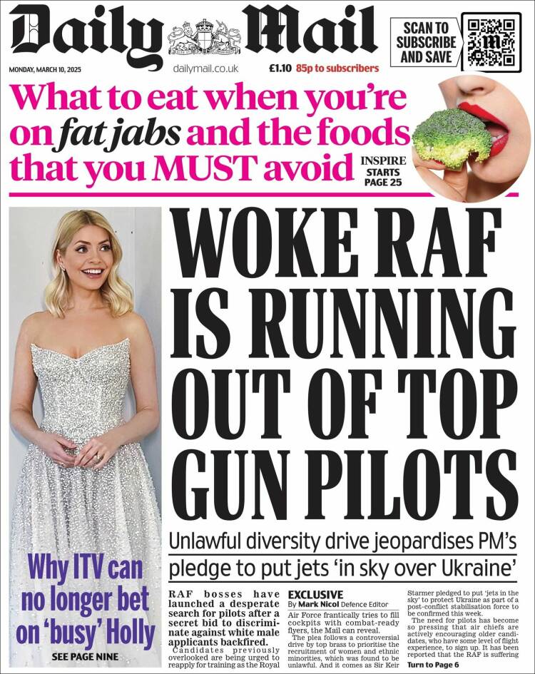 Portada de Daily Mail (Reino Unido)