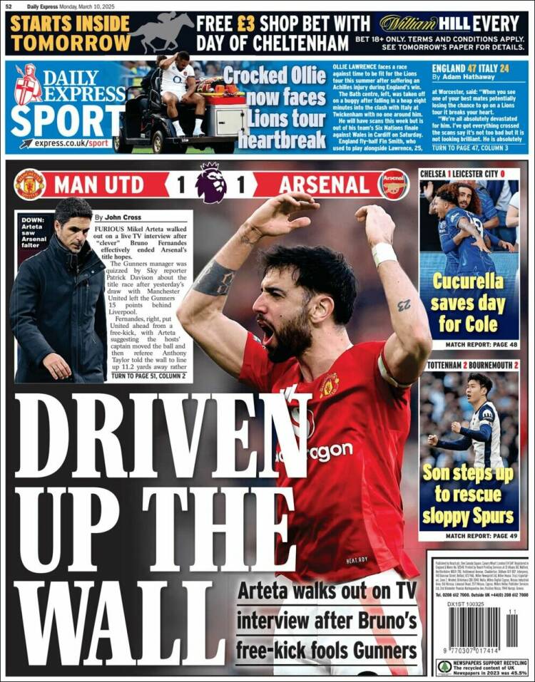 Portada de Express Sport (Reino Unido)