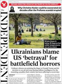 Portada de The Independent (United Kingdom)