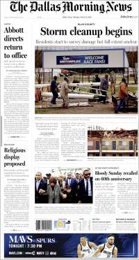 Portada de Dallas Morning News (USA)