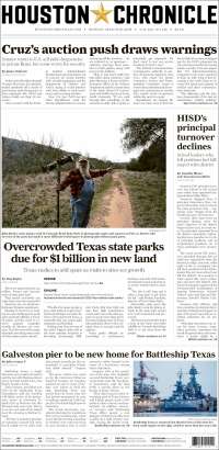 Portada de Houston Chronicle (USA)