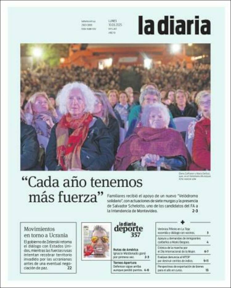 Portada de La Diaria (Uruguay)