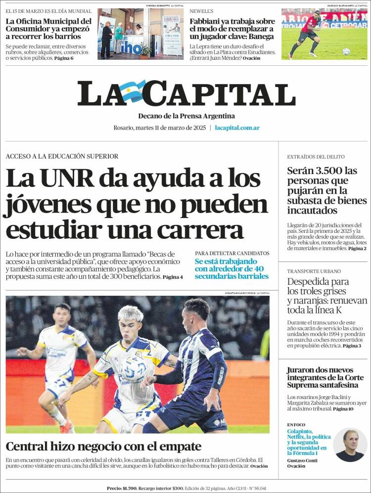 Portada de La Capital - Rosario (Argentina)