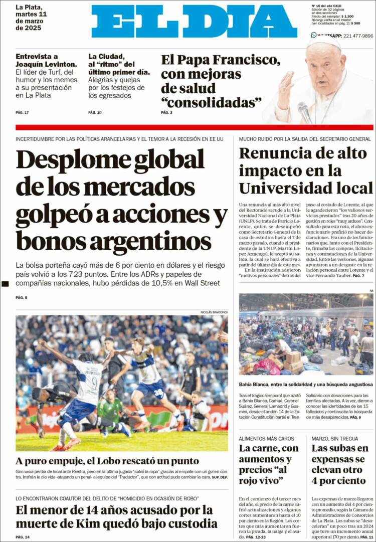 Portada de El Día de la Plata (Argentina)