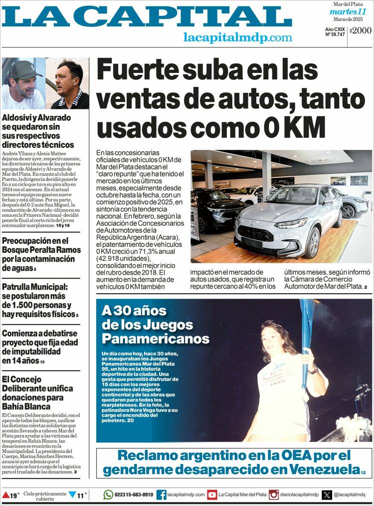 Portada de Diario La Capital - Mar del Plata (Argentina)